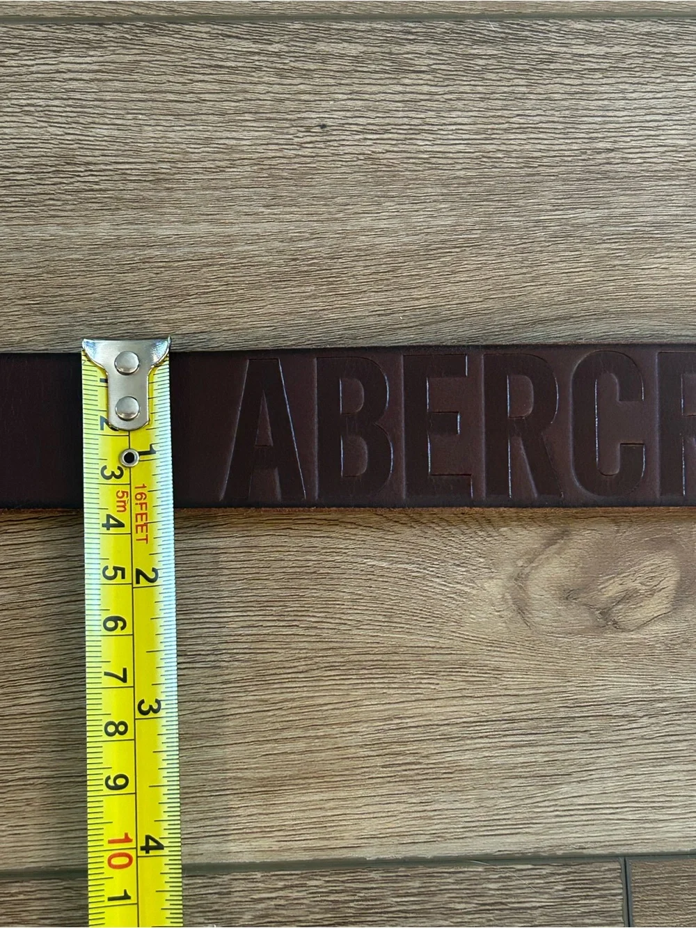 Abercrombie Brown Genuine Leather Logo Belt Size 13-16 Y2K Unisex